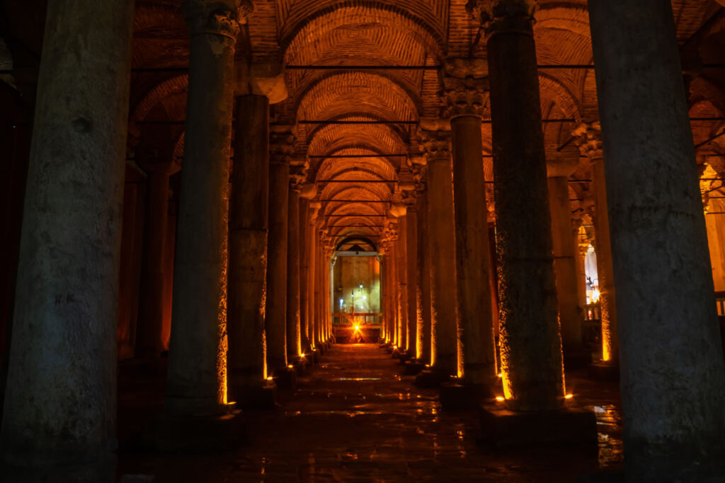 The mysterious Basilica Cistern in Istanbul.