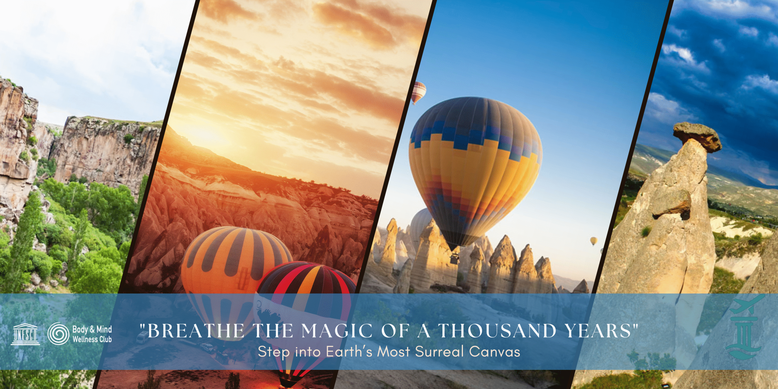 A panoramic view of Cappadocia’s fairy chimneys under the morning light, showcasing the region’s unique geological formations.